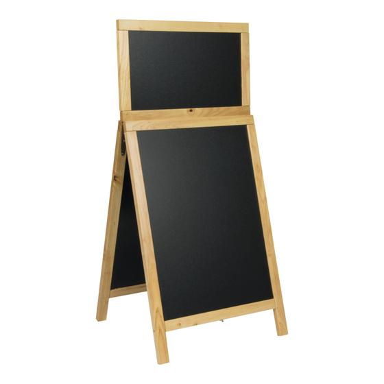 Securit Deluxe Kundenstopper Kreidetafel Gehwegtafel Buche mit Kopftafel wetterfest außen 117 × 55 cm