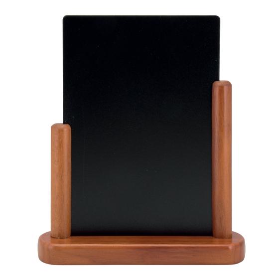 6er-Set Securit Elegant Tisch-Kreidetafel Menütafel A5 Mahagoni beidseitig für Restaurant Weinbar