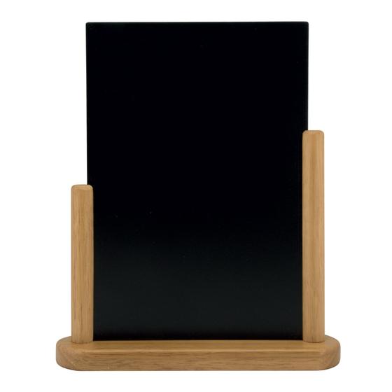 6er-Set Securit Elegant Tisch-Kreidetafel Menütafel A4 Teak beidseitig für Strandbar Biergarten Café