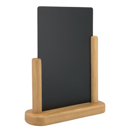 6er-Set Securit Elegant Tisch-Kreidetafel Menütafel A5 Teak beidseitig für Bistro, Café und Terrasse