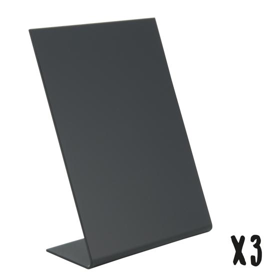 6er-Set Securit L-Tisch-Kreidetafel A6 aus Acryl in Schwarz mit matter Front und glänzender Rückseite