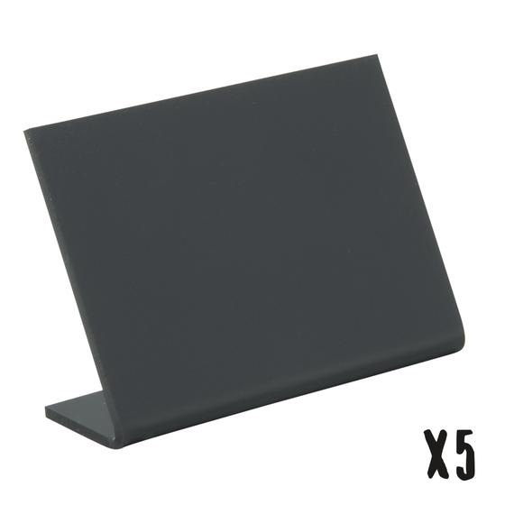 6er-Set Securit L-Tisch-Kreidetafel A8 aus Acryl in Schwarz, kompakte Größe für Menü und Preis
