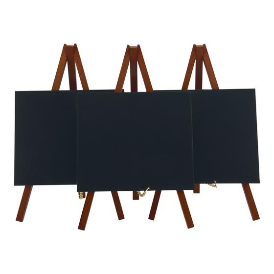 10er-Set Securit Mini-Staffelei Tisch-Kreidetafel im 3er-Pack Mahagoni für Café und Restaurant