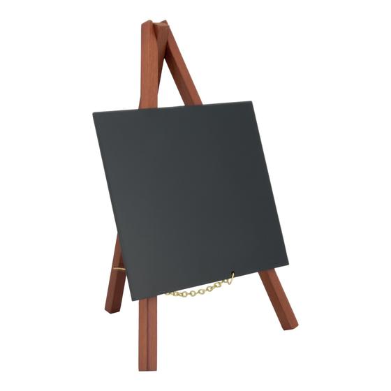 6er-Set Securit Mini-Staffelei Tisch-Kreidetafel Mahagoni inkl. Kreidemarker für Café, Bistro, Restaurant