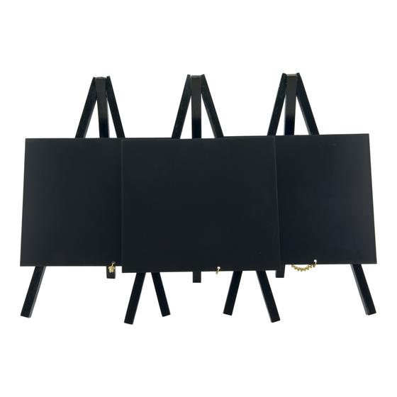 10er-Set Securit Mini-Staffelei Tisch-Kreidetafel im 3er-Pack Schwarz für Café, Bistro und Restaurant