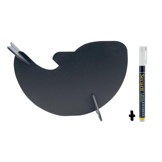 10er-Set Securit 3D-Motiv-Tischtafel Wal Schwarz freistehend beidseitig als Deko und Geschenk