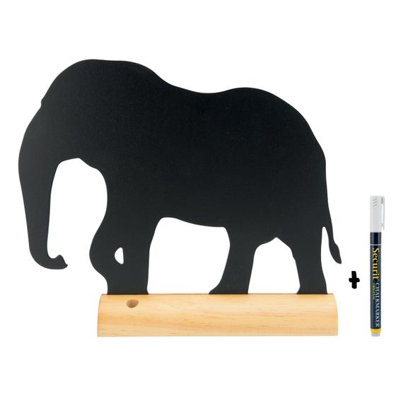 6er-Set Securit Silhouette Tisch-Kreidetafel Elefant Schwarz beidseitig für Café Bistro Events