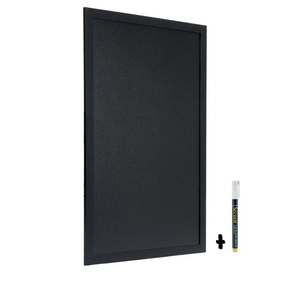 6er-Set Securit Woody Wand-Kreidetafel Groß Schwarz beidseitig für Café, Bistro und Restaurant