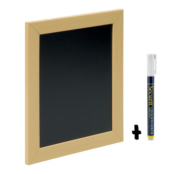 6er-Set Securit Woody Wand-Kreidetafel Mini Teak beidseitig für Café, Bistro und Restaurant