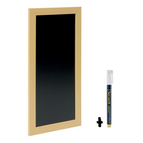 6er-Set Securit Woody Wand-Kreidetafel Klein Teak beidseitig für Café, Bistro und Restaurant