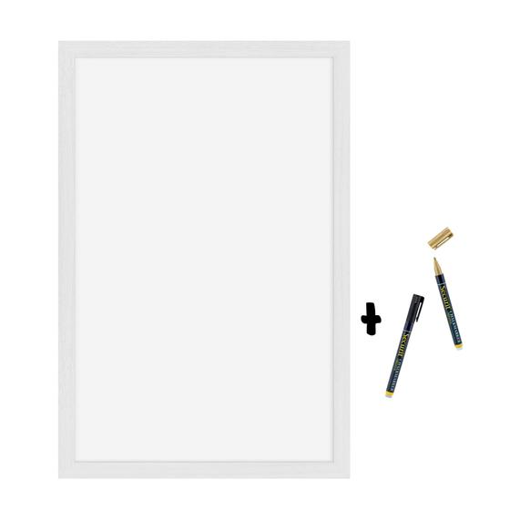 6er-Set Securit Woody Wand-Kreidetafel Groß Weiß beidseitig für Café, Bistro und Restaurant