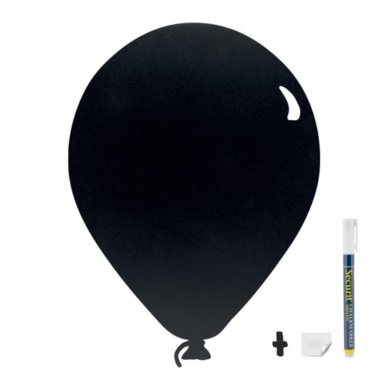 6er-Set Securit Silhouette Ballon Wand-Kreidetafel Schwarz zum Beschriften, beidseitig nutzbar