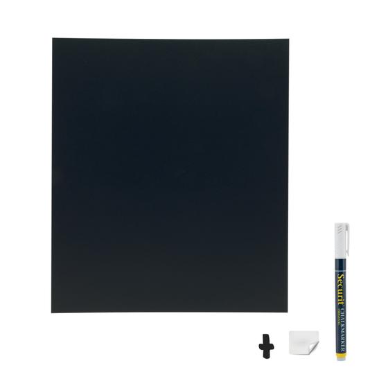 6er-Set Securit Silhouette Quadrat Wand-Kreidetafel Schwarz aus Holz zum Beschriften, beidseitig