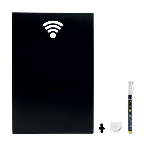 6er-Set Securit Silhouette Wandkreidetafel WLAN-Symbol Schwarz, 25 x 38 cm, beidseitig