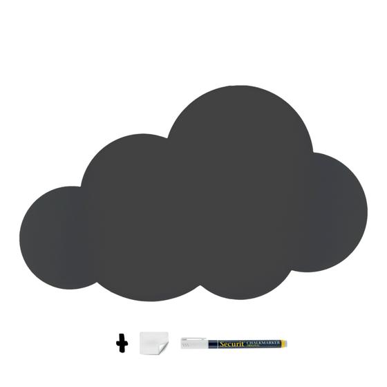 6er-Set Securit Silhouette Wandkreidetafel Wolke Schwarz, 49 x 29,5 cm, beidseitig beschreibbar