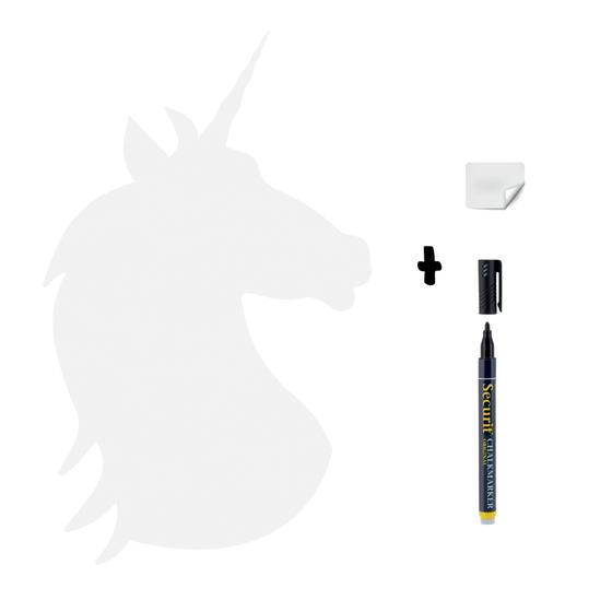 6er-Set Securit Silhouette Wandkreidetafel Einhorn Weiß, 29 x 47 cm, beidseitig beschreibbar