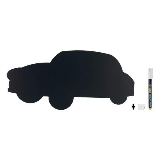 6er-Set Securit Silhouette Wandkreidetafel Auto Schwarz, 49 x 23 cm, beidseitig beschreibbar