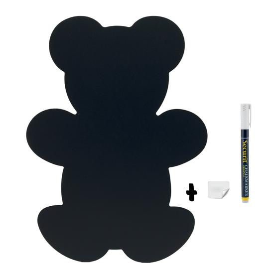 6er-Set Securit Silhouette Wandkreidetafel Bär in Schwarz, 30 x 40,5 cm, beidseitig beschreibbar
