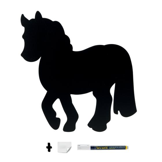 6er-Set Securit Silhouette Wandkreidetafel Pferd Schwarz, 28 x 35 cm, beidseitig beschreibbar