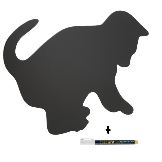6er-Set Securit Silhouette Wand-Kreidetafel Katze Schwarz beidseitig für Wohnzimmer und Flur