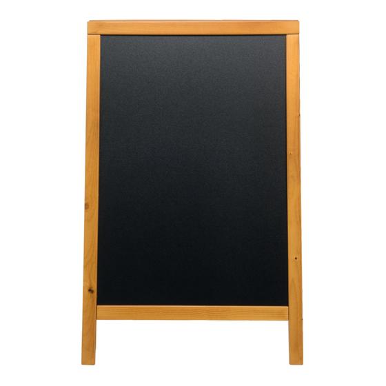Securit Woody Kundenstopper Kreidetafel Gehwegtafel Teak Kiefernholz wetterfest für außen 85 × 55 cm