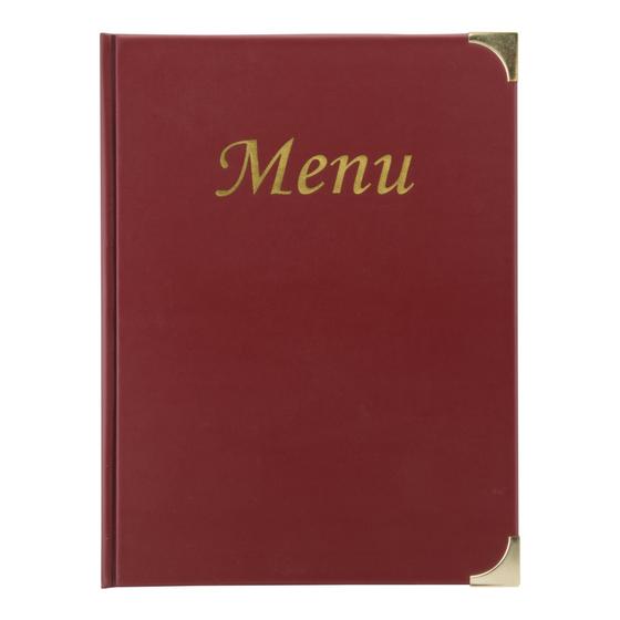 10er-Set Securit Basic Menükartenhalter A4 Kunstleder Weinrot für Restaurant Café Bistro Hotel