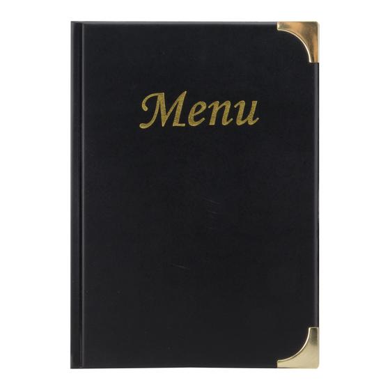 10er-Set Securit Basic Menükartenhalter A5 Kunstleder Schwarz für Restaurant Café Bistro Hotel