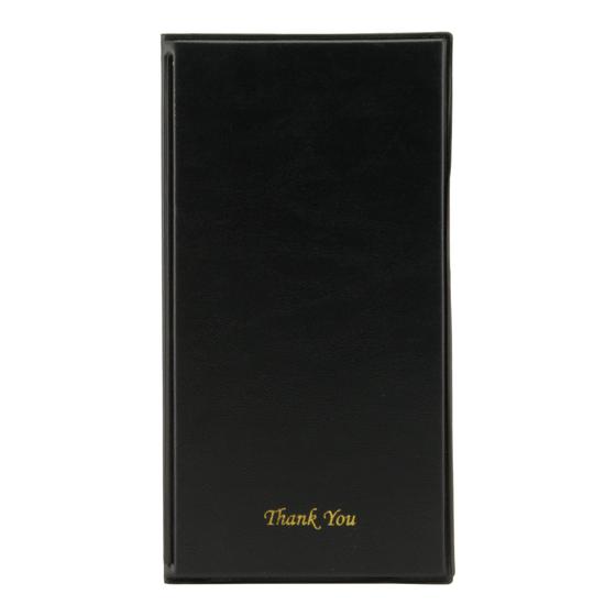 10er-Set Securit Basic Rechnungsmappe Kunstleder Schwarz mit Thank-You-Prägung für Restaurant und Bar
