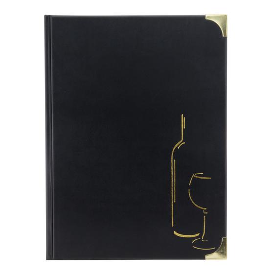 10er-Set Securit Basic Weinkartenmappe A4 Schwarz Kunstleder für Restaurant Bar Weinbar Hotel