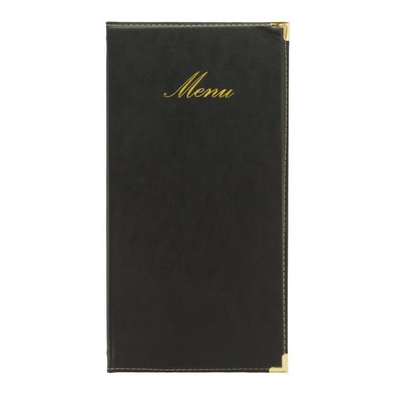 10er-Set Securit Classic Menükartenhalter Schmalformat Schwarz für Bar, Restaurant und Hotel
