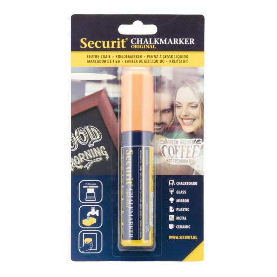 12er-Set Securit Kreidemarker Blockspitze 7-15 mm Orange im Blister für Events und Handel