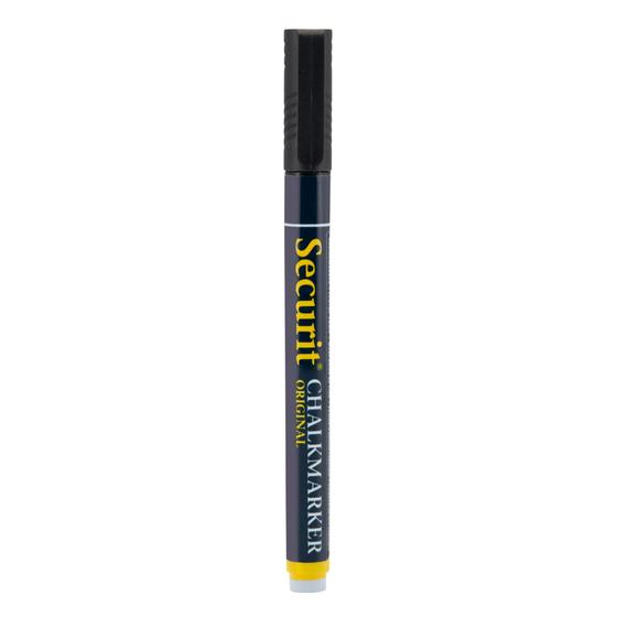12er-Set Securit Kreidemarker Schwarz mit Rundspitze, Flüssigkreide-Stift für Kreidetafel und Fenster