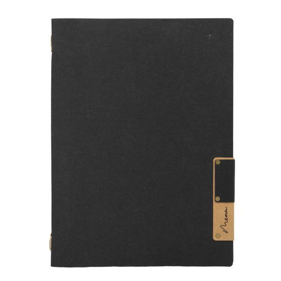 10er-Set Securit Nature Menükartenhalter DIN A4 in Schwarz, nachhaltig aus 100% Naturfaser gefertigt