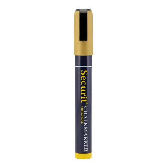12er-Set Securit Original Kreidemarker Keilspitze Gold, flüssige Kreide für Kreidetafel & Schaufenster