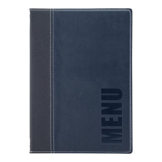 10er-Set Securit Trendy Menükartenhalter DIN A5 Blau Kunstleder für Gastronomie und Hotellerie