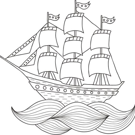 6er-Set Securit Windoodle Fenster-Schablonen A2 Segelschiff-Motiv für Babyzimmer und Kinderzimmer