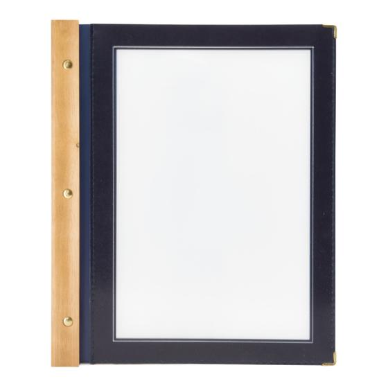 10er-Set Securit Wood Menükartenhalter A4 Blau mit Teakholz-Rücken für Restaurant und Bar