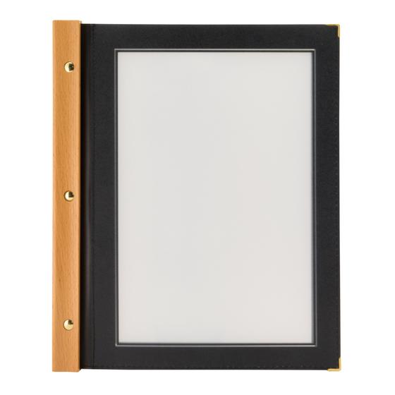 10er-Set Securit Wood Menükartenhalter A4 Schwarz mit Teakholz-Rücken für Restaurant und Bar