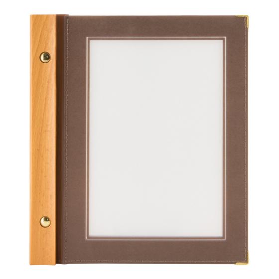10er-Set Securit Wood Menükartenhalter A5 Teakholz Braun für Restaurant Café Bar und Hotel