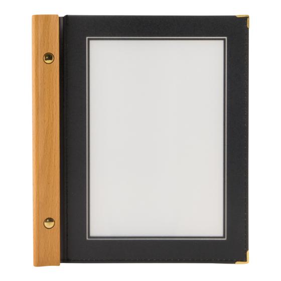 10er-Set Securit Wood Menükartenhalter A5 Teakholz Schwarz für Restaurant Café Bar und Hotel