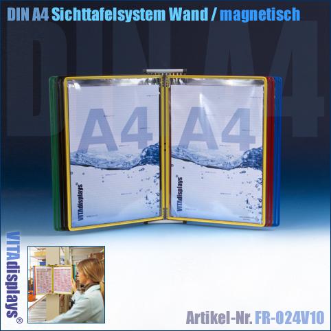 Display board system wall with 10 A4 display boards (magnetic)