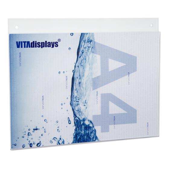 Sichttasche aus PLEXIGLAS® im A4 Querformat mit Bohrungen