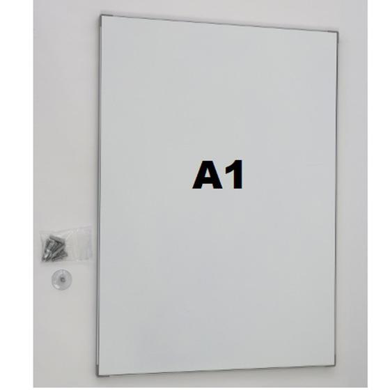 Signcode Wandtafel A1 im Aluminiumrahmen, silbermatt eloxiert, für innen und außen