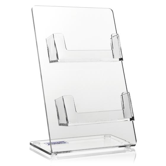 Deluxe business card holder with 2 trays made of PLEXIGLAS®.