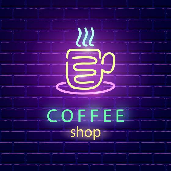Neon Style Kühlschrankmagnet „Coffee Shop“ für Kaffee Lover und Barista