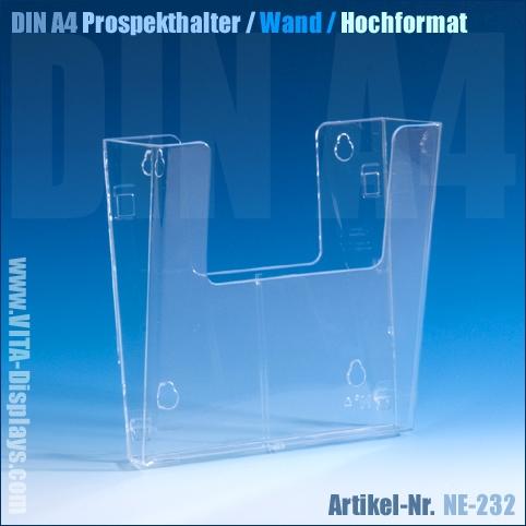 DIN A4 Wand-Prospekthalter / Hochformat