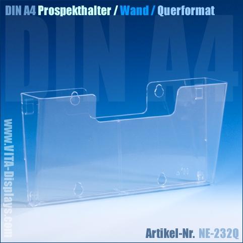 DIN A4 Wand-Prospekthalter / Querformat