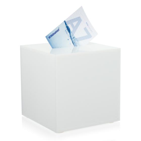 Losbox - Aktionsbox aus original PLEXIGLAS® (25x25 cm) weiß