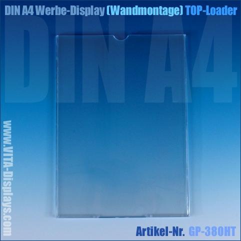 DIN A4 Werbedisplay / hängend (Top-Loader)