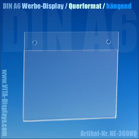 DIN A6 Werbedisplay / hängend / quer